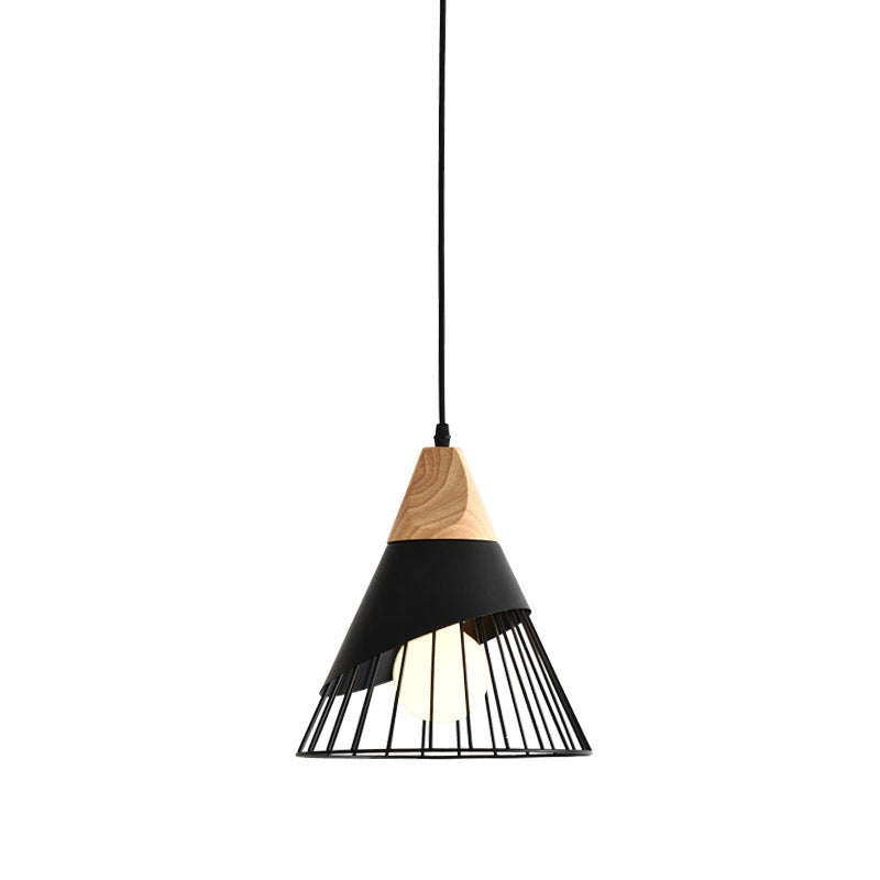 Metal Cone Shade Hanging Lights Modern Macaron Style 1 Head Hanging Mount Fixture for Restaurant