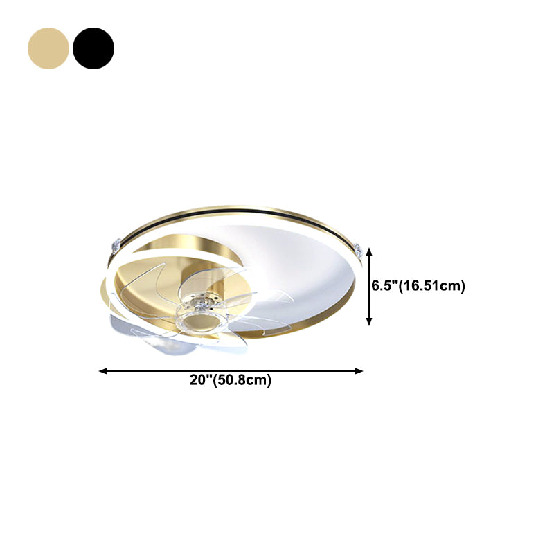 Light Luxury Iron Ceiling Fan Lamp Geometry LED Ceiling Fan Light for Living Room