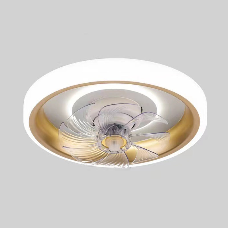 Nordic Style Ceiling Fan Lamp Circle Shape Colorful LED Ceiling Fan Light for Living Room