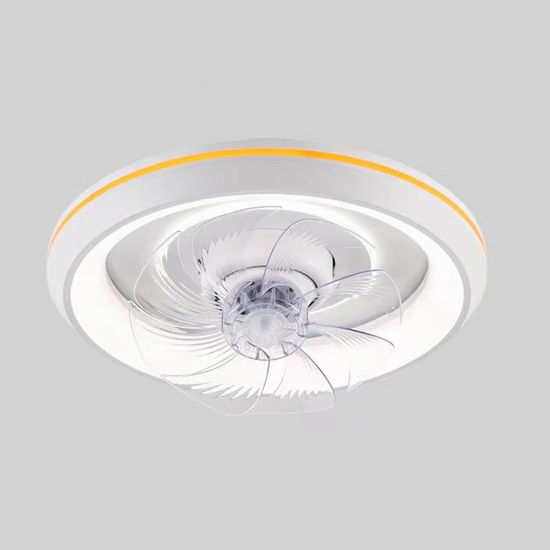 Nordic Style Ceiling Fan Lamp Circle Shape Colorful LED Ceiling Fan Light for Living Room