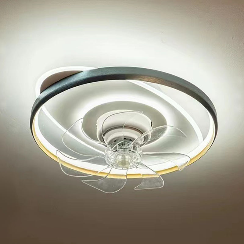 Nordic Style Ceiling Fan Lamp Circle Shape Colorful LED Ceiling Fan Light for Living Room