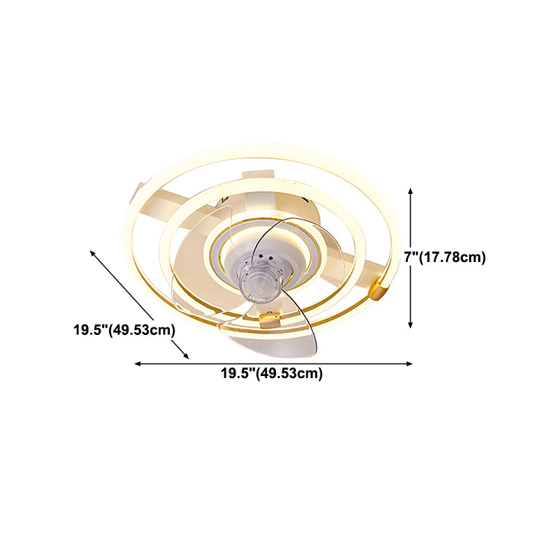 Simple LED Ceiling Fan Light Modern Ceiling Mount Lamp with Acrylic Shade for Living Room