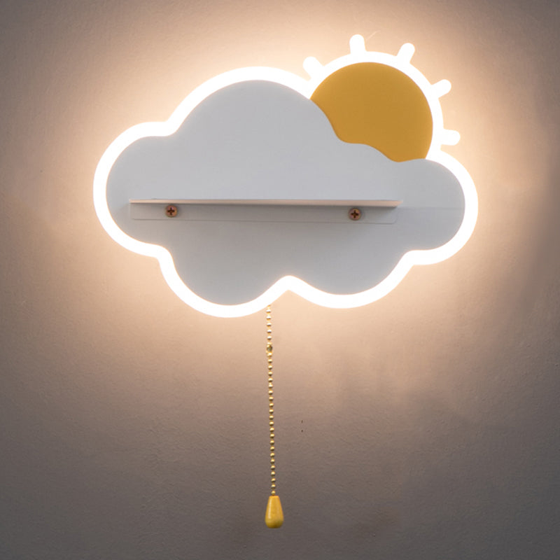 Modern Style Cloud Shaped Sconce Light Fixtures Metal 1 Light Wall Mounted Lighting