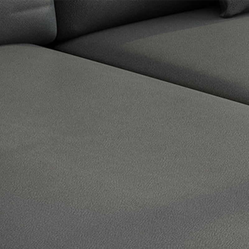 Modern Cushion Back Sectional Sofa 33.46"High Sloped Arms Sectionals with Storage, Grey