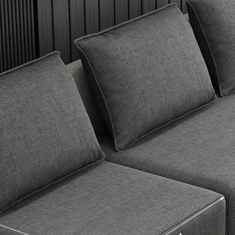 Pillowed Back Cushions Pillow Top Arm L-Shape Sectional with Slipcovered