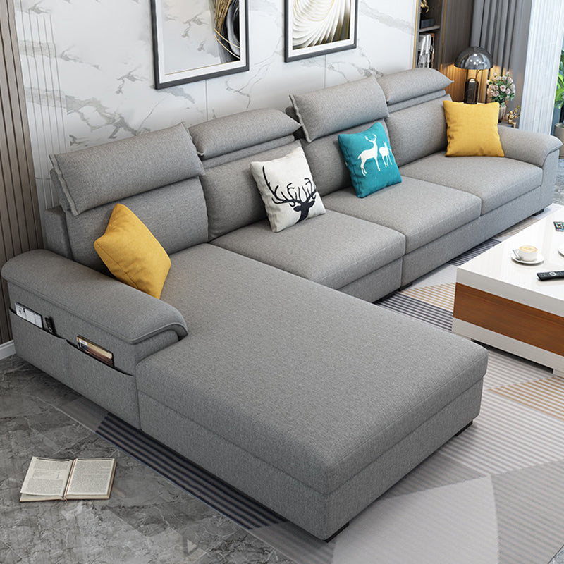 Contemporary 4-seater Sectional Scratch-Resistant Sofa with Storage