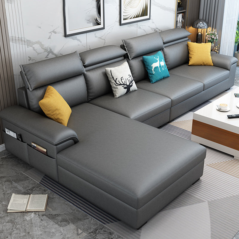 Contemporary 4-seater Sectional Scratch-Resistant Sofa with Storage