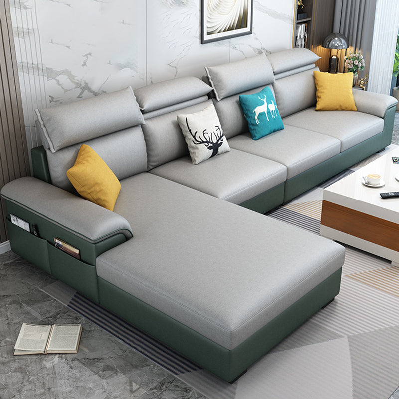 Contemporary 4-seater Sectional Scratch-Resistant Sofa with Storage