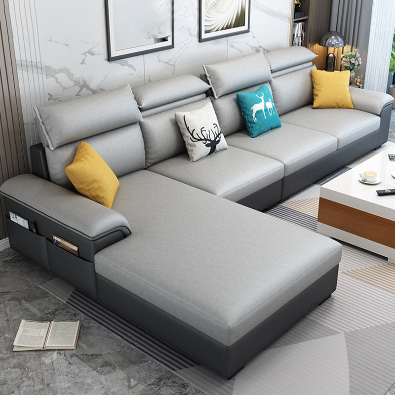 Contemporary 4-seater Sectional Scratch-Resistant Sofa with Storage