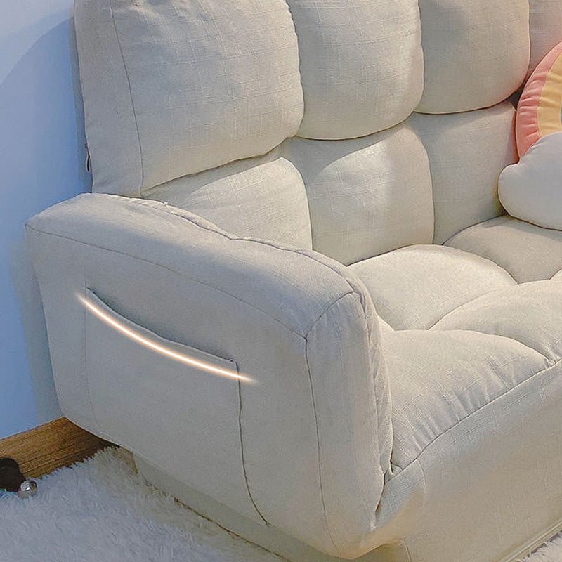 Scandinavian Cotton-Blend Sofa Convertible Tufted Sofa Bed with Pillows