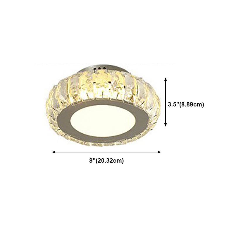 Silver Shaded Semi Flush Mount Lighting Modern LED Crystal Ceiling Light Fixture