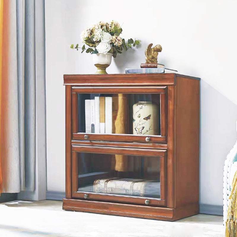 12.80"W Bookcase Contemporary Style Solid Wood Bookshelf for Home Office with Doors