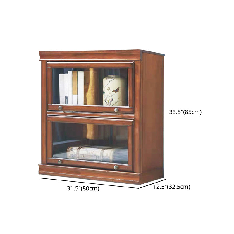 12.80"W Bookcase Contemporary Style Solid Wood Bookshelf for Home Office with Doors