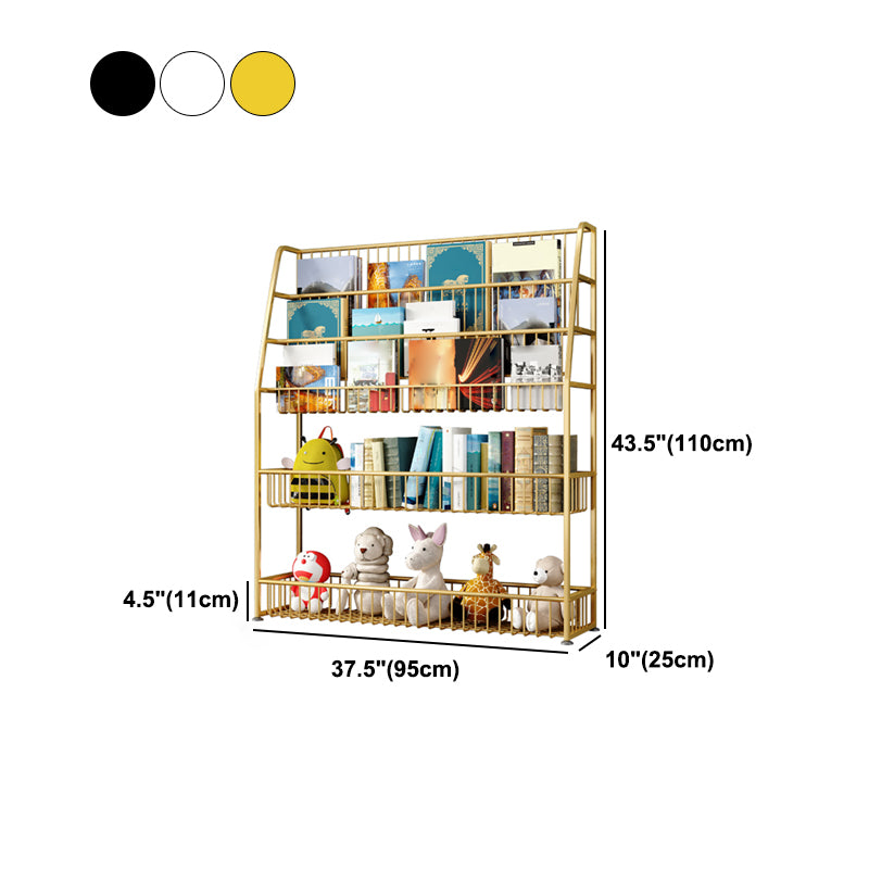 Office Closed Bookshelf Modern Metal Bookcase with Rectangle Shelves