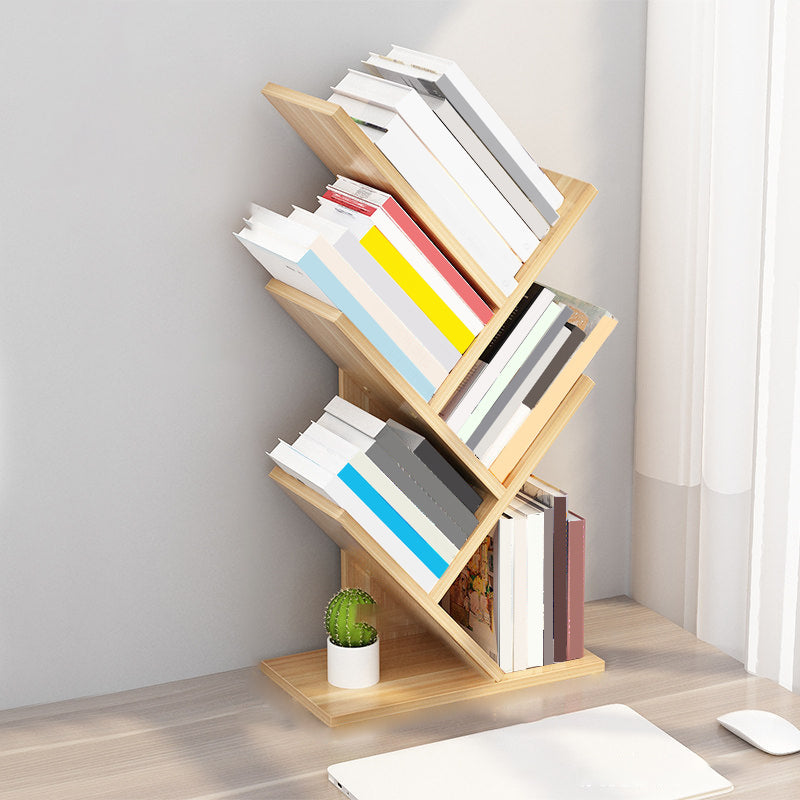 Contemporary Style Wood Bookcase Closed Back Bookshelf for Home Office