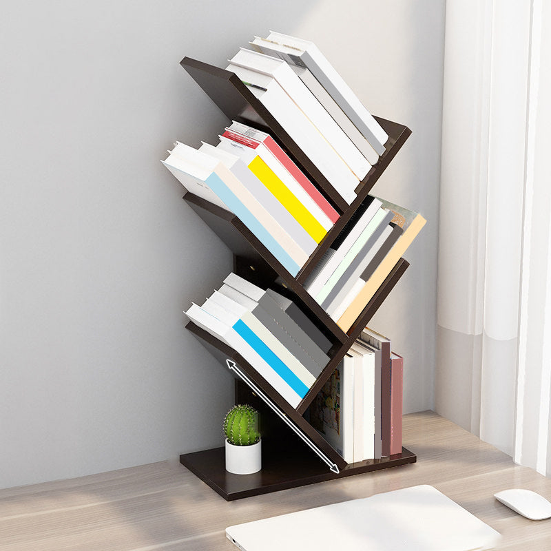 Contemporary Style Wood Bookcase Closed Back Bookshelf for Home Office