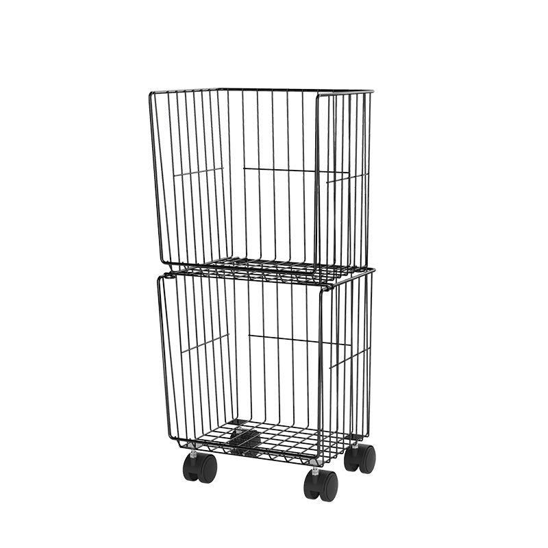 Modern Style Bookshelf Standard Closed Back Metal Bookcase for Home with Wheels