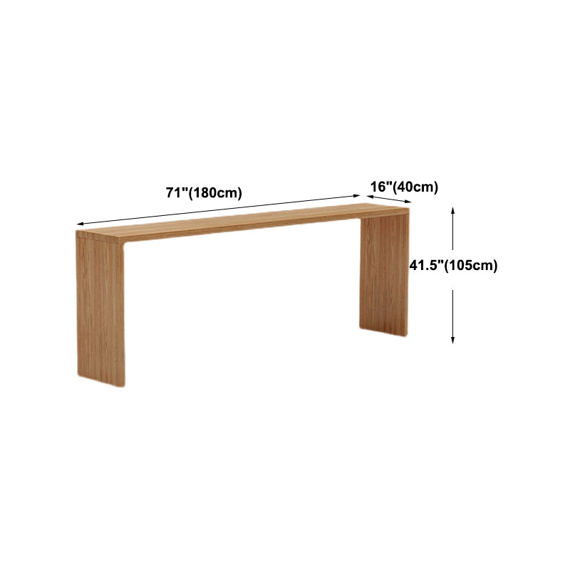 Modern Pine Wood Bar Dining Table Rectangle Indoor Bistro Table with Shelf
