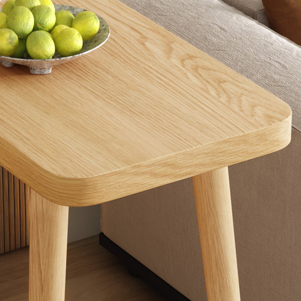 Modern Pine Wood Bar Dining Table Rectangle Indoor Bistro Table with Footrest