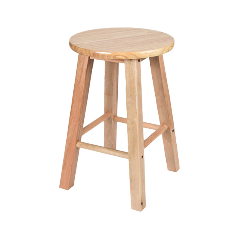 Modern Armless Backless Counter Stool Oak Wood Kitchen Bar Stool with Seat and Pedal