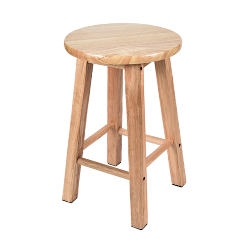 Modern Armless Backless Counter Stool Oak Wood Kitchen Bar Stool with Seat and Pedal