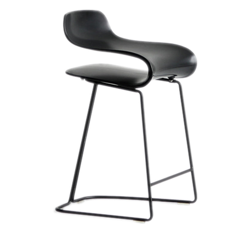 Scandinavian Matte Finish Plastic Barstool Footrest Coffee Shop Stool