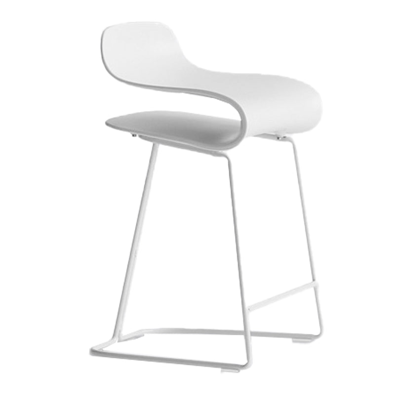 Scandinavian Matte Finish Plastic Barstool Footrest Coffee Shop Stool