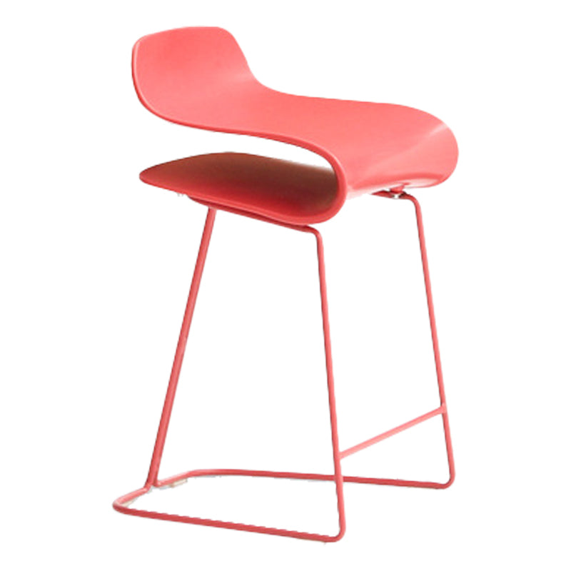 Scandinavian Matte Finish Plastic Barstool Footrest Coffee Shop Stool