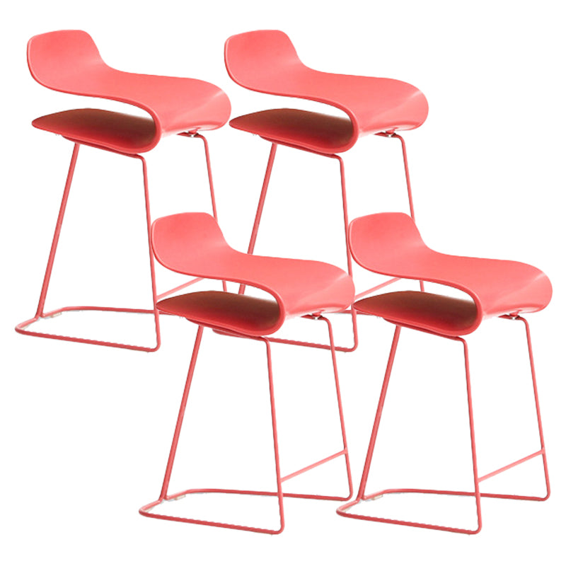 Scandinavian Matte Finish Plastic Barstool Footrest Coffee Shop Stool