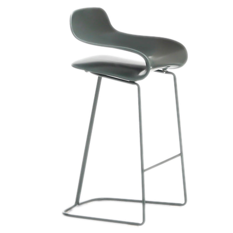 Scandinavian Matte Finish Plastic Barstool Footrest Coffee Shop Stool