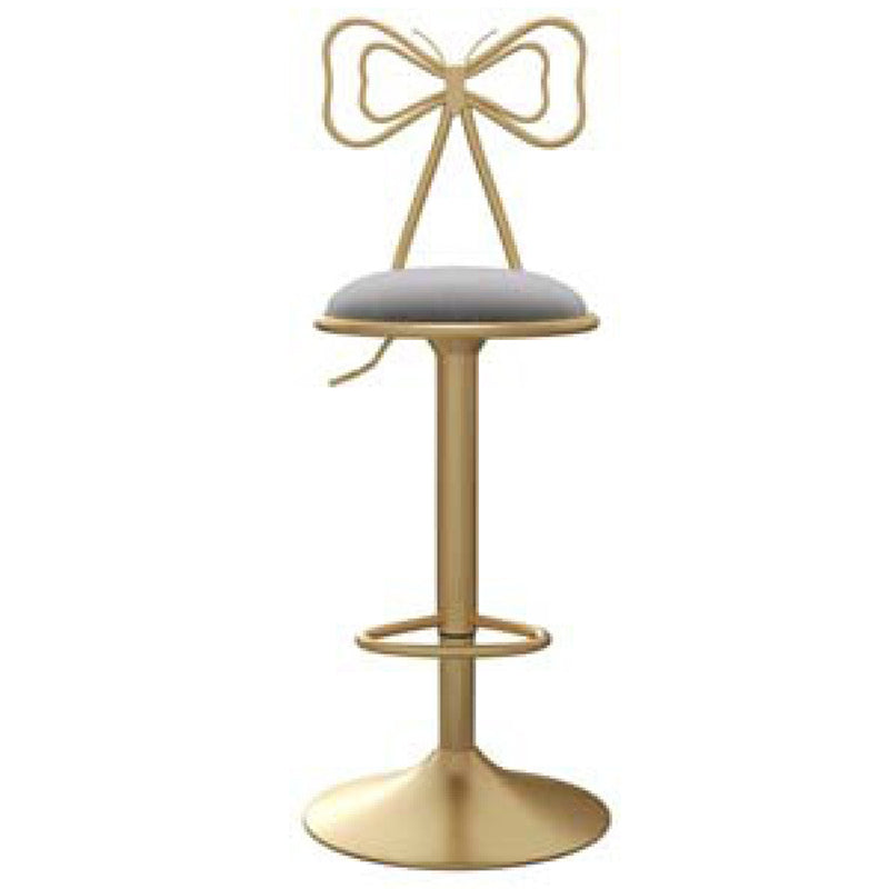 Glam Adjustable Swivel Barstool Matte Finish Velvet Home Stool