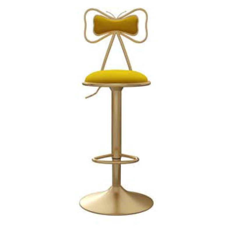Glam Adjustable Swivel Barstool Matte Finish Velvet Home Stool