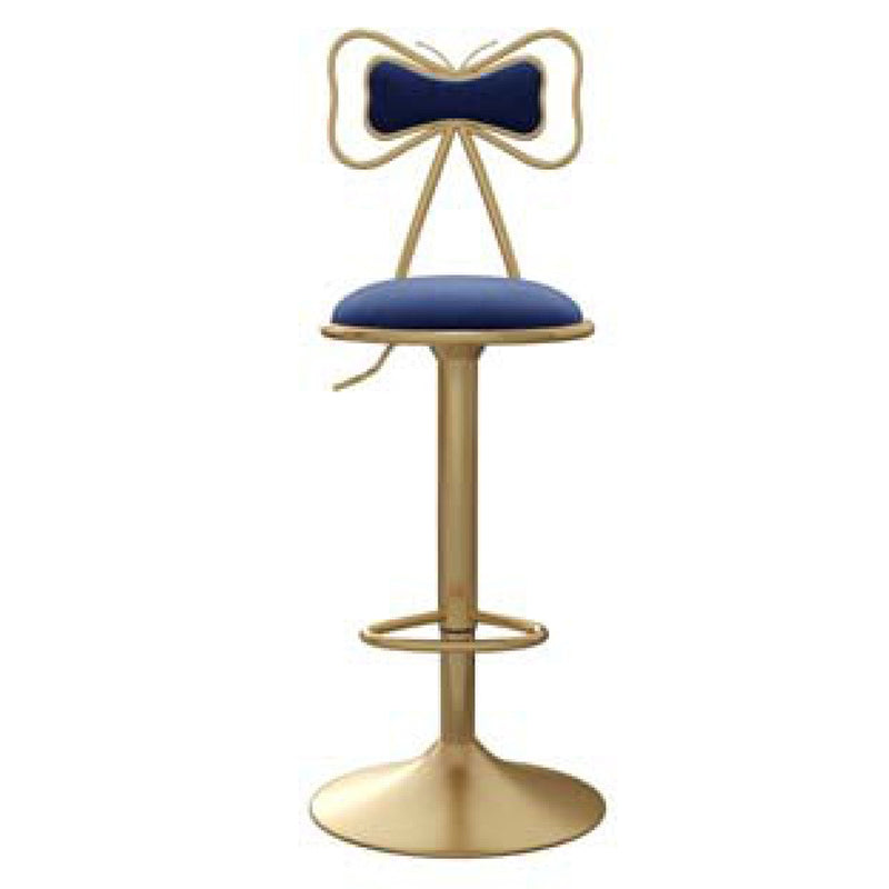 Glam Adjustable Swivel Barstool Matte Finish Velvet Home Stool