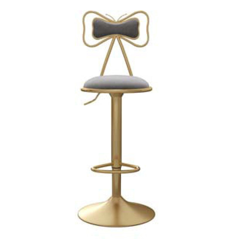 Glam Adjustable Swivel Barstool Matte Finish Velvet Home Stool