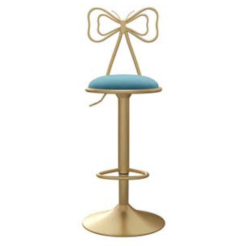 Glam Adjustable Swivel Barstool Matte Finish Velvet Home Stool