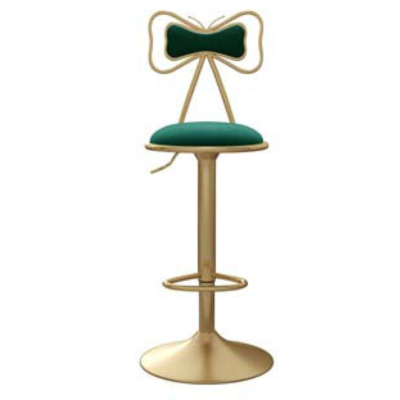 Glam Adjustable Swivel Barstool Matte Finish Velvet Home Stool