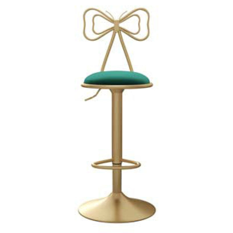 Glam Adjustable Swivel Barstool Matte Finish Velvet Home Stool