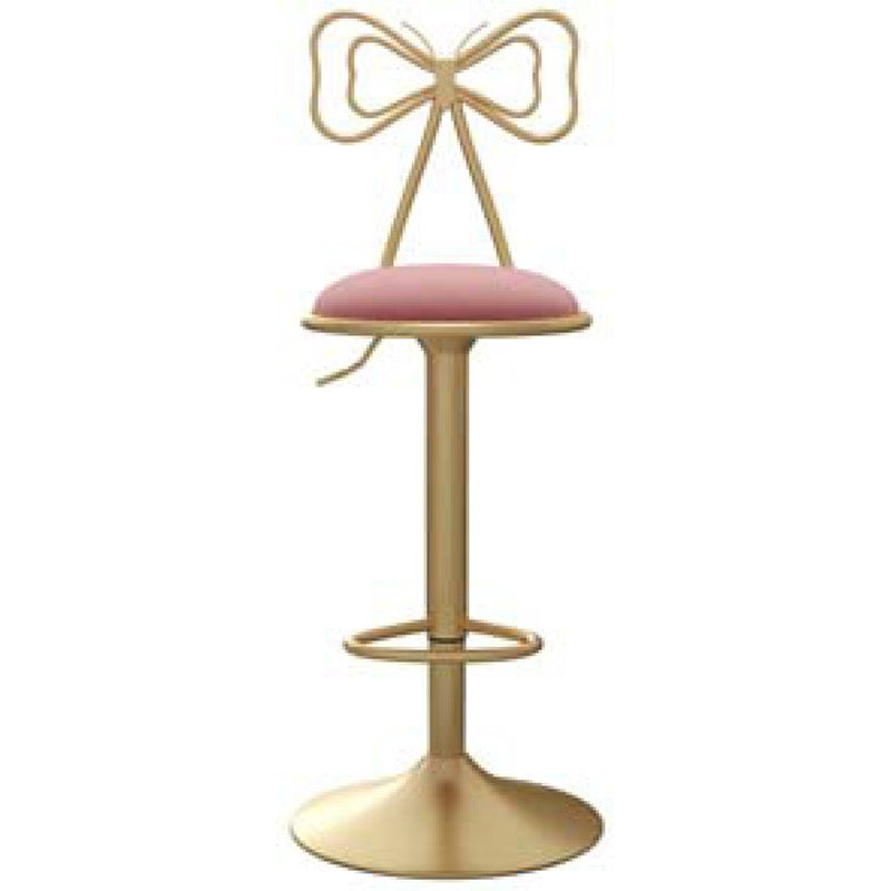 Glam Adjustable Swivel Barstool Matte Finish Velvet Home Stool