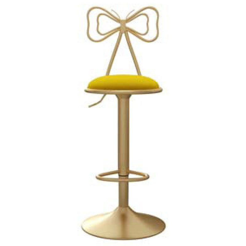 Glam Adjustable Swivel Barstool Matte Finish Velvet Home Stool