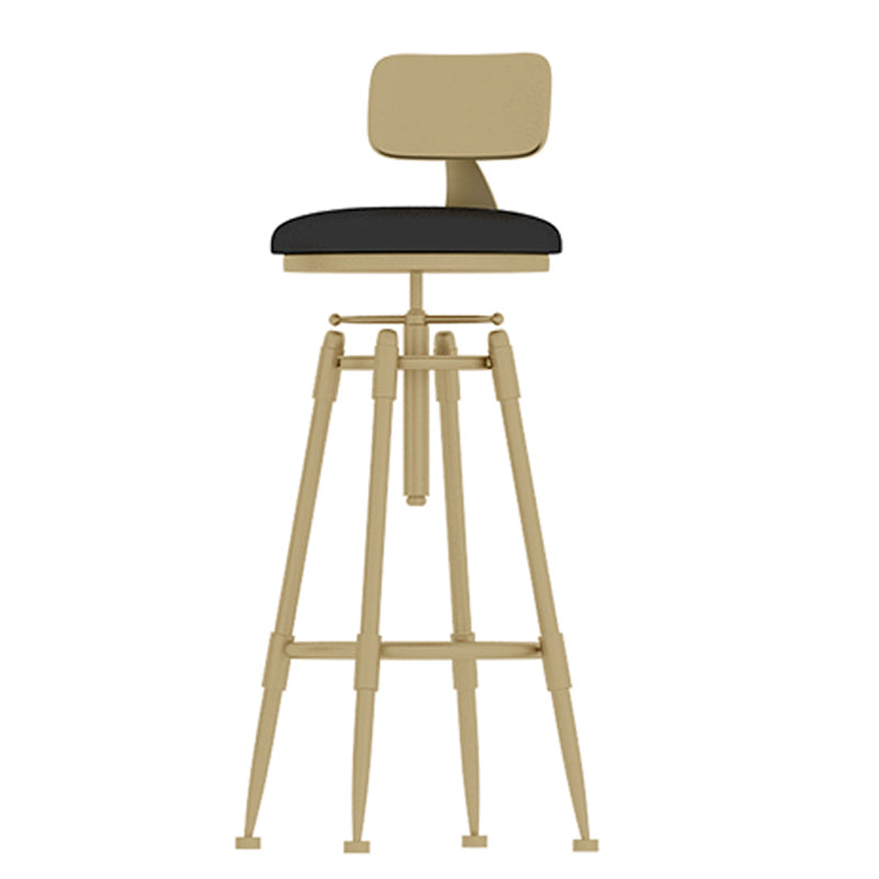 Glam Rotatable Liftable Counter Stool Iron Cashier Bar Stool with Cushion and Pedal