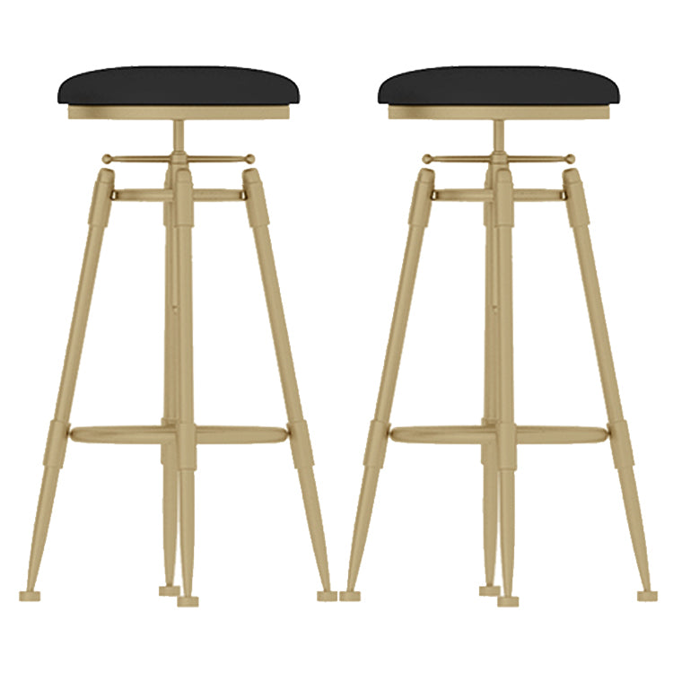 Glam Rotatable Liftable Counter Stool Iron Cashier Bar Stool with Cushion and Pedal