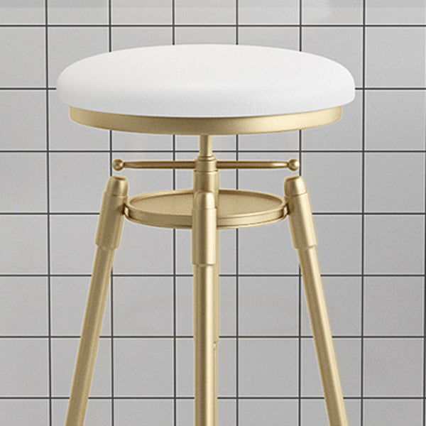 Glam Rotatable Liftable Counter Stool Iron Cashier Bar Stool with Cushion and Pedal