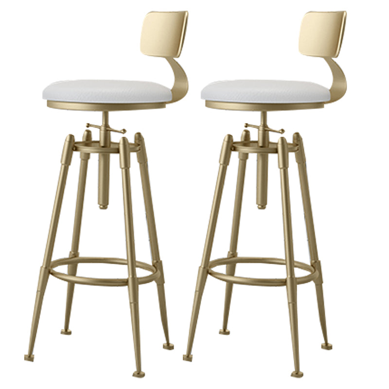 Glam Rotatable Liftable Counter Stool Iron Cashier Bar Stool with Cushion and Pedal