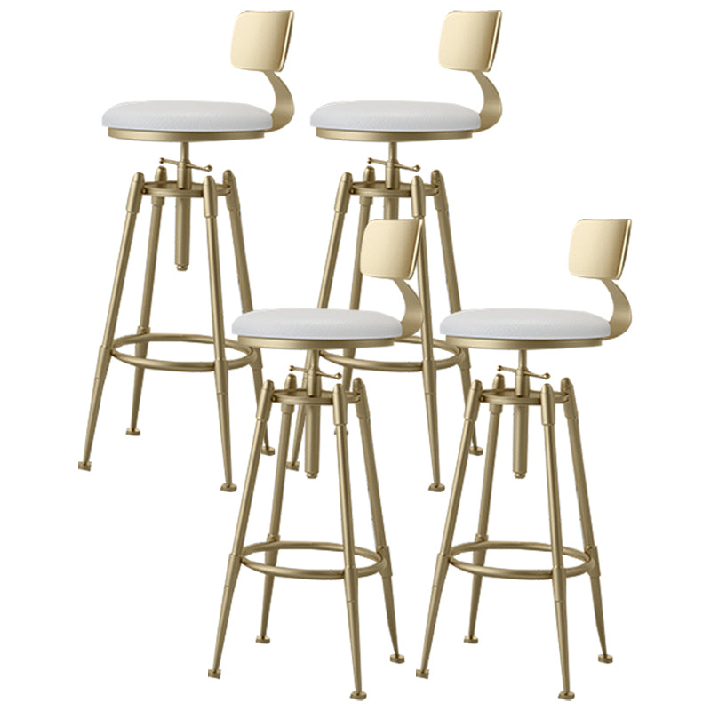 Glam Rotatable Liftable Counter Stool Iron Cashier Bar Stool with Cushion and Pedal