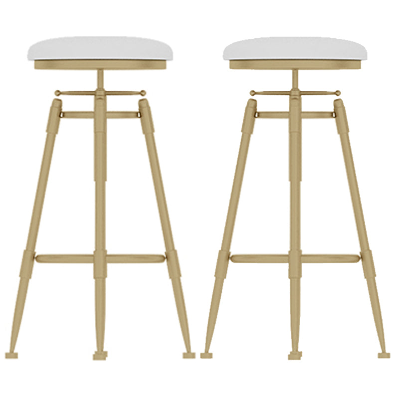 Glam Rotatable Liftable Counter Stool Iron Cashier Bar Stool with Cushion and Pedal