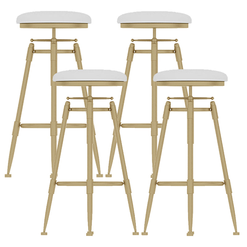 Glam Rotatable Liftable Counter Stool Iron Cashier Bar Stool with Cushion and Pedal