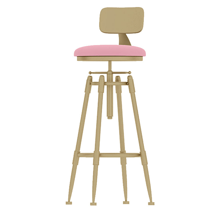 Glam Rotatable Liftable Counter Stool Iron Cashier Bar Stool with Cushion and Pedal