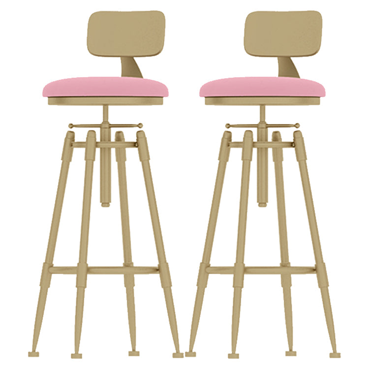 Glam Rotatable Liftable Counter Stool Iron Cashier Bar Stool with Cushion and Pedal