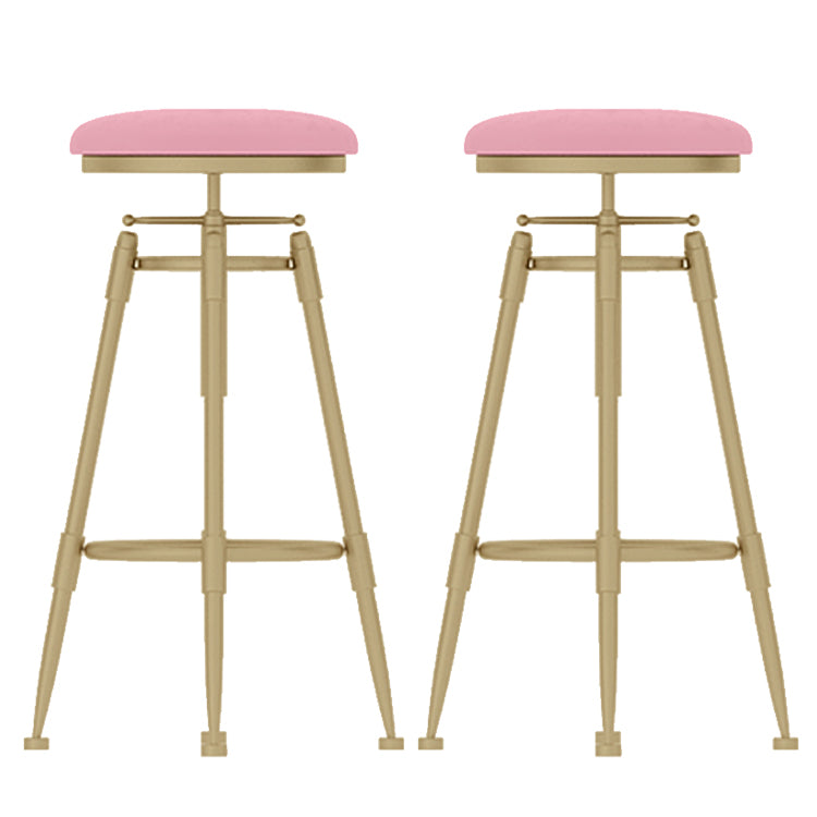 Glam Rotatable Liftable Counter Stool Iron Cashier Bar Stool with Cushion and Pedal