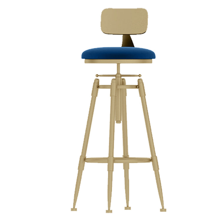 Glam Rotatable Liftable Counter Stool Iron Cashier Bar Stool with Cushion and Pedal